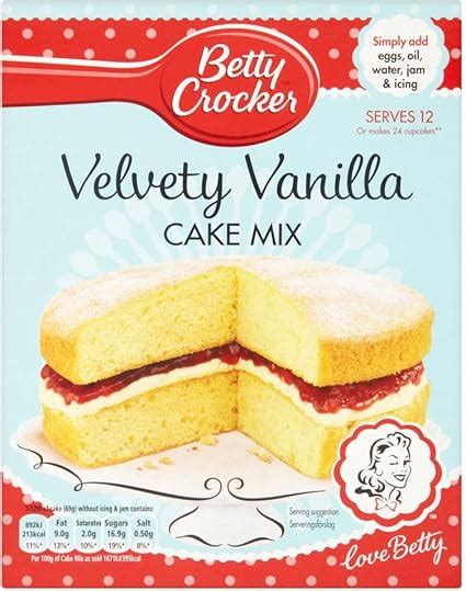 Betty Crocker Velvety Vanilla Cake Mix 425g Uk Grocery