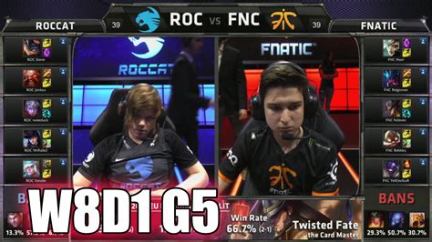 ROCCAT Vs Fnatic S5 EU LCS Summer 2015 Week 8 Day 1 ROC Vs FNC W8D1