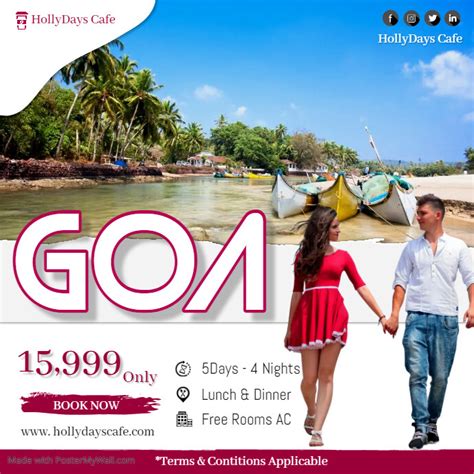 Goa Tour Package Instagram Poster Design Template Postermywall