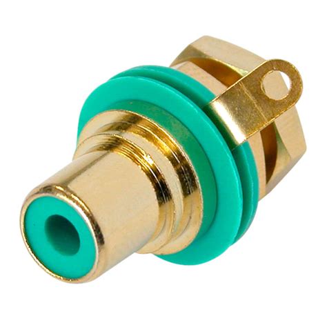 Rean Nys367 5 Phono Jack Gold Plated Green Rapid Electronics