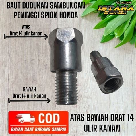 Jual Baut Sambungan Dudukan Peninggi Spion Honda Yamaha Atas Bawah Drat