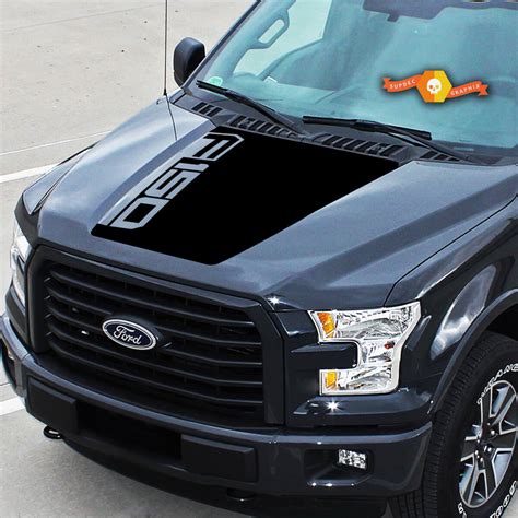 Fits Ford F-150 One Side Logo EcoBoost Center Hood Graphics Stripes ...