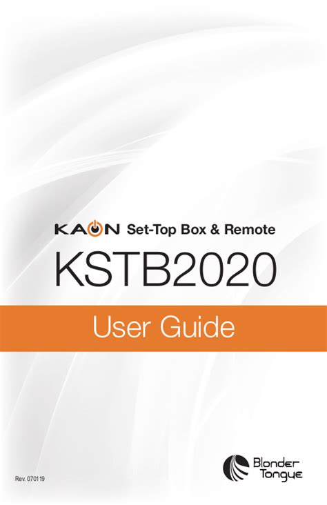 Blonder Tongue Kstb2020 User Manual