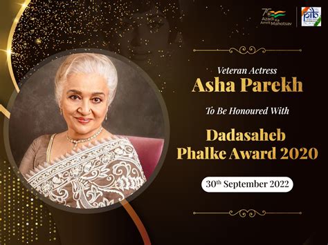 Pib India On Twitter Asha Parekh To Be Honored With Dadasaheb Phalke