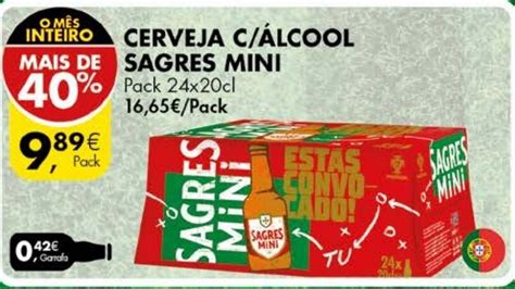 Promo O Cerveja C Lcool Sagres Mini Pack X Cl Em Pingo Doce