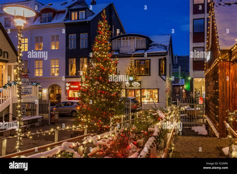 Christmas decorations, Reykjavik, Iceland Stock Photo - Alamy