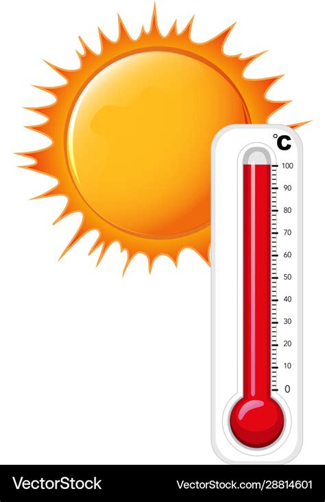 Thermometer And Hot Sun Royalty Free Vector Image