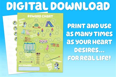Bluey Reward Chart Obstacle Course Bluey Reward Chart And Stickers Bluey