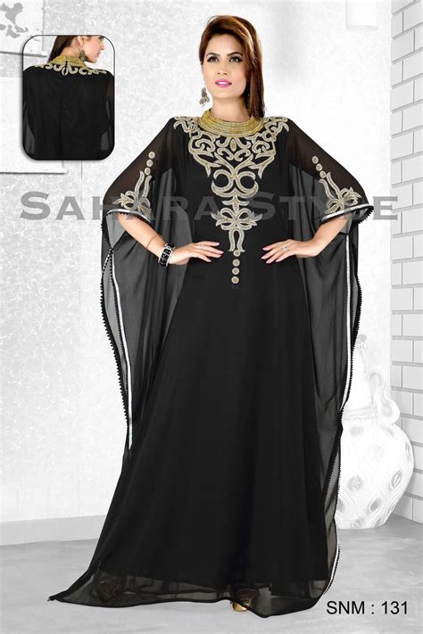 Hasina Black Kaftan Long Sleeve Maxi Dress Kaftan Design Long