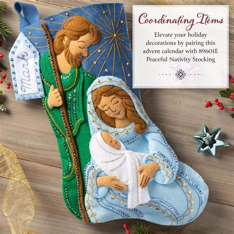 One Starry Night Felt Applique Advent Calendar Kit Perfect For