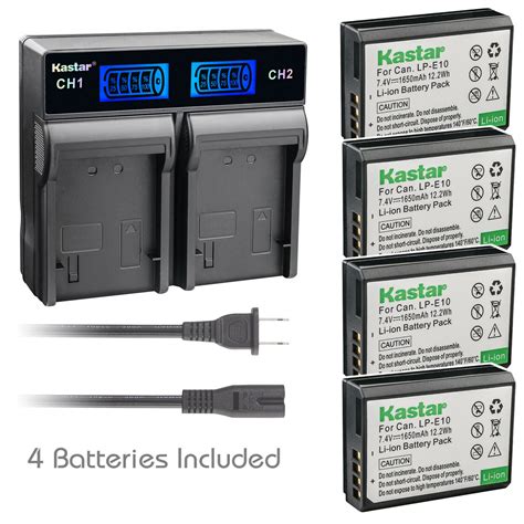 Kastar Battery Lcd Rapid Charger For Canon Lp E Lc E Eos Rebel T