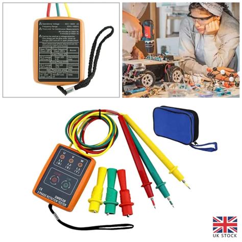 SM852B 3 PHASE Rotation Sequence Indicator Meter Tester Detector 60V