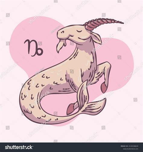 Isolated Capricornus Zodiac Sign Sketch Goat Royalty Free Stock