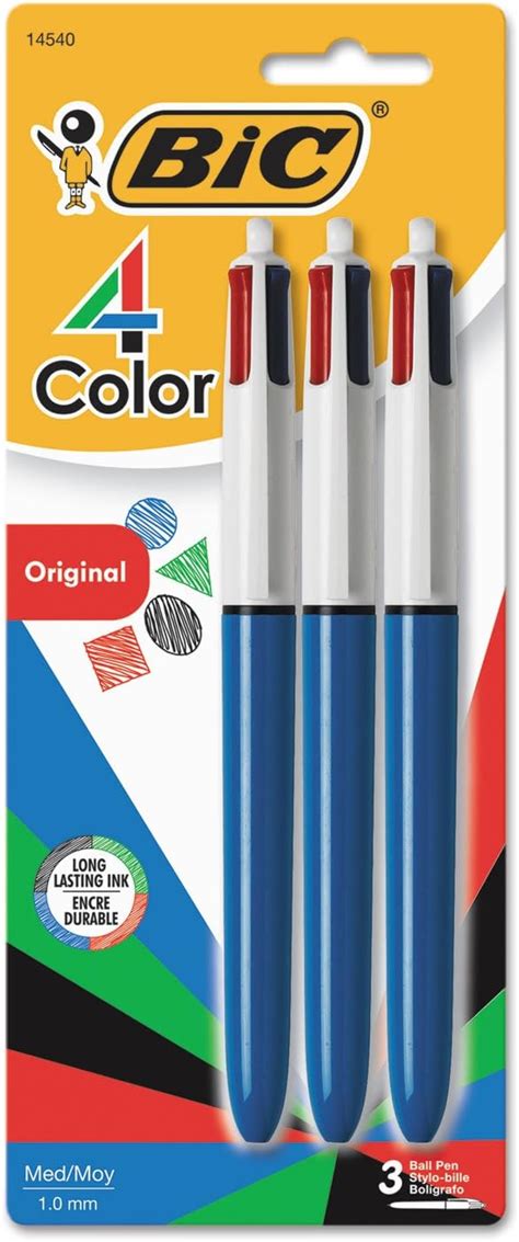 BIC 4 colores Original Fine Bolígrafos retráctiles punta fina 0 8 mm