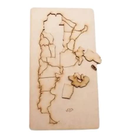 Rompecabezas Mapa De Argentina En Madera Didáctico 22cm