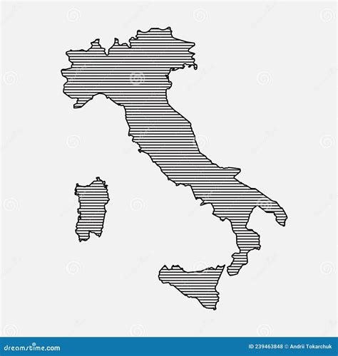 Vector Map Italy Template Europe Outline Country Stock Illustration