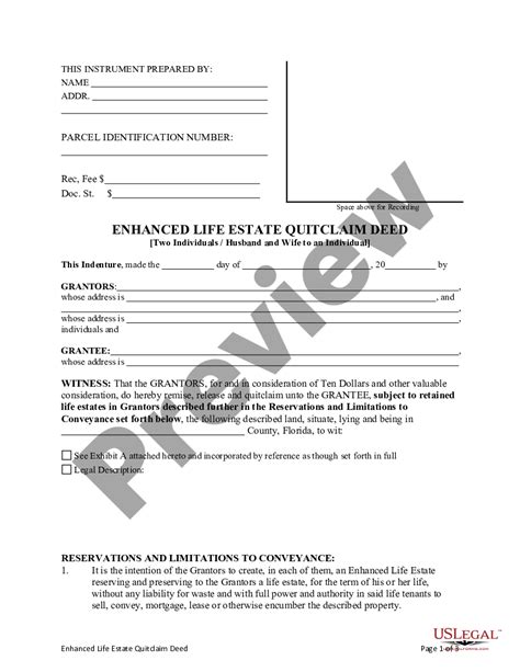 Palm Beach Florida Enhanced Life Estate Or Lady Bird Deed Quitclaim