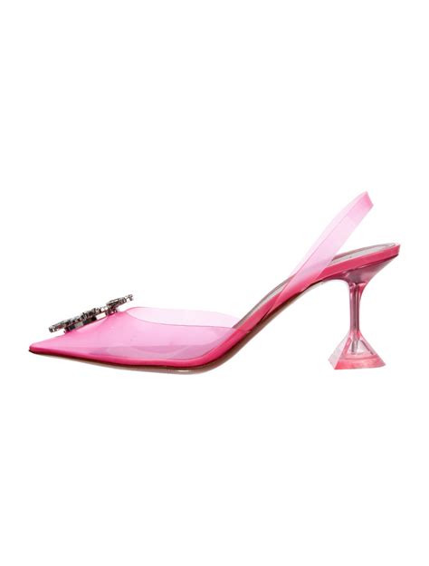 Amina Muaddi Begum Glass Mm Pvc Slingback Pumps Pink Pumps Shoes