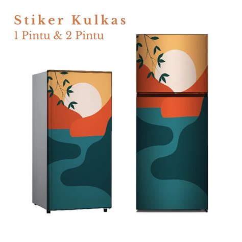 Stiker Kulkas Pintu Dan Pintu Motif Minimalist Lazada Indonesia