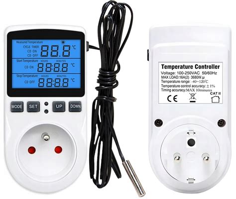 Regulator Temperatury Z Gniazdem Sieciowym Sterownik Cyfrowy Termostat