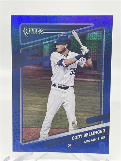 2021 Panini Donruss Holo Blue 114 Cody Bellinger Los Angeles Dodgers