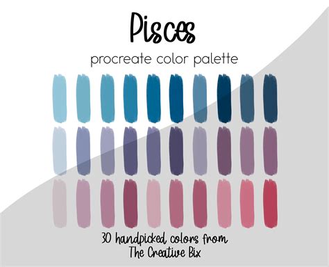 Pisces Zodiac Procreate Palette Zodiac Colors Colors Color