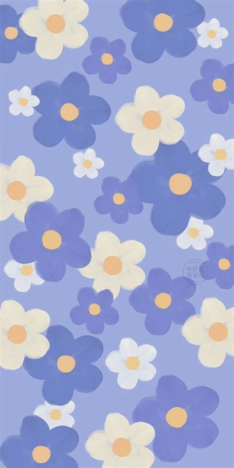 Blue And White Floral Wallpaper