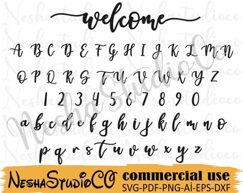 Welcome Font Svgwelcome Svgalphabet Svg Fonts Cutfile Etsy Uk