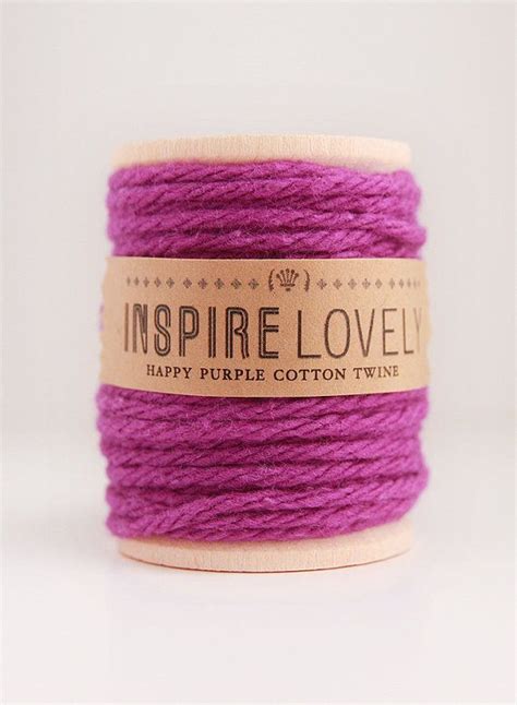 10 Yards Happy Purple Cotton Twine Hand Wound On A Wooden Spool Twine