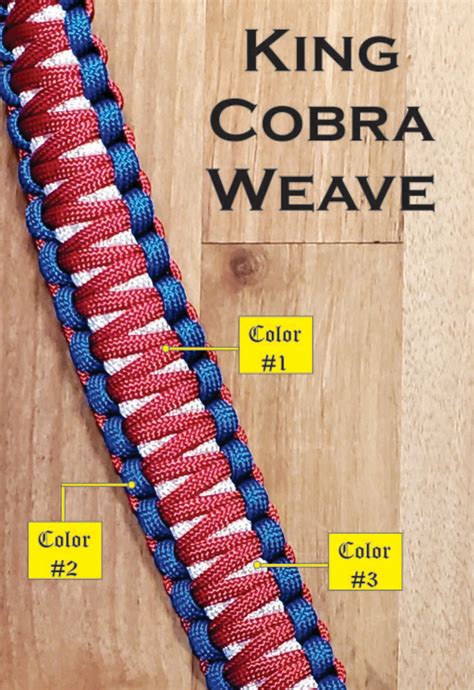 Paracord Bracelet King Cobra Weave