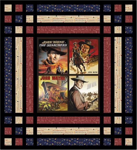 Plaid And A Panel Throw Quilt Kit John Wayne Searchers 74in X 82in