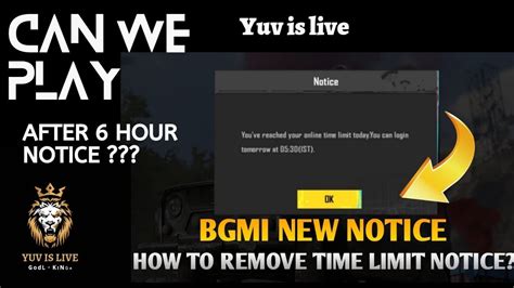 How To Play Bgmi After 6 Hours Bgmi Pubgmobile YouTube