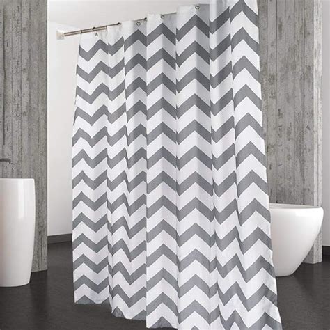 Caromio Extra Long Shower Curtain 96 Inch Chevron Striped