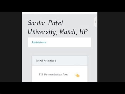 How To Fill SPU Mandi Examination Form Login In SPU Examination