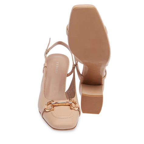 Nude Deri Kad N Topuklu Ayakkab K I Ay Q C Tergan