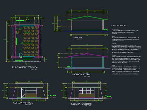 Aula Escolar En Autocad Descargar Cad 13207 Kb Bibliocad