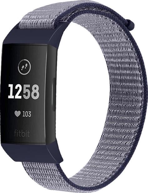 YONO Bandje Geschikt Voor Fitbit Charge 4 3 Nylon Blauw Bol