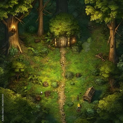 Dnd Map Sacred Grove Map Exploration Stock Illustration Adobe Stock