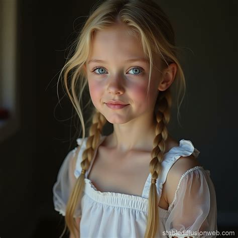 Petite Blue Eyed Blonde Maid Portrait Stable Diffusion Online