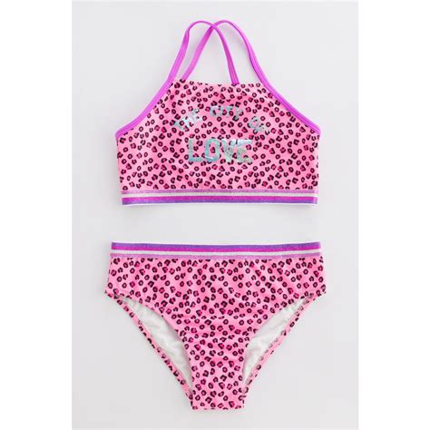 Penti A K Pembe K Z Ocuk Leopard Halter Bikini Tak M Fiyat