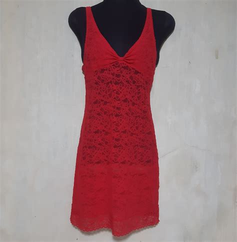 Victoria S Secret Red Lace Lingerie Women S Fashion Undergarments Loungewear On Carousell