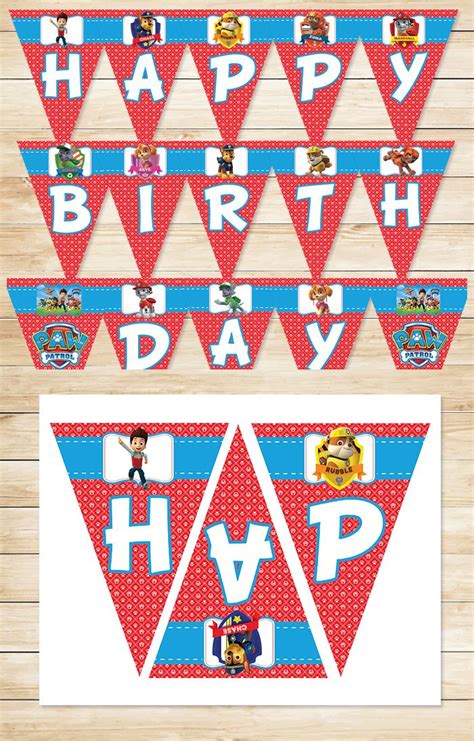 Paw Patrol Birthday Banner Printable Printable Word Searches