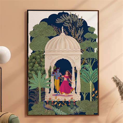 stunning radha  krishna watercolor art painting  krutik