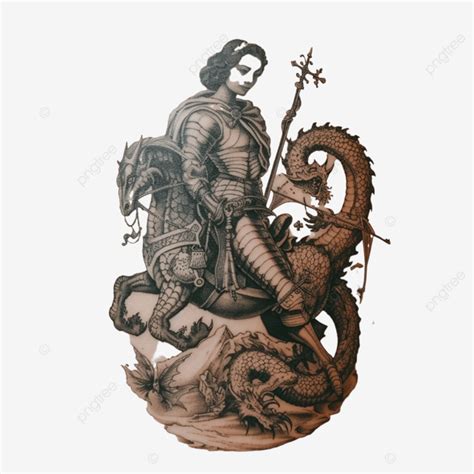 St George Slaying Dragon Tattoo Tattoo St George Saint George Png