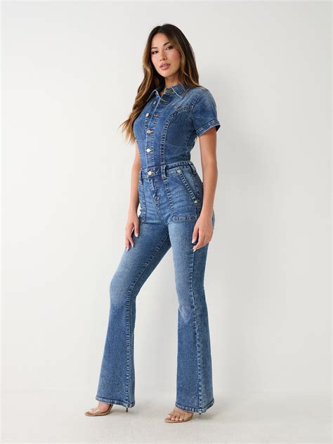 Denim Flare Jumpsuit Ghost Wave True Religion