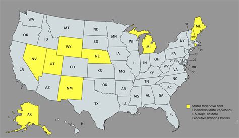 States That Have Had Members Of The Libertarian Party In Various