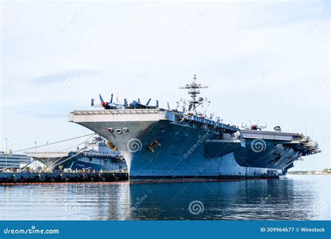 United States Navy Aircraft Carrier in Pearl Harbor Hawaii USA. Stock Image - Image of navy ...