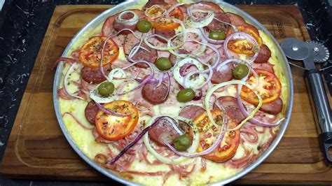 Pizza Caseira De Liquidificador Receita R Pida E F Cil Youtube