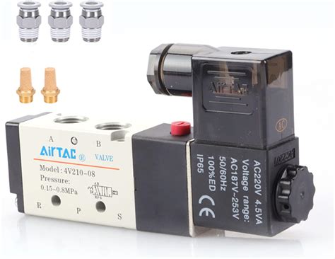 Amazon Válvula solenoide neumática 1 4 PT AirTAC 4V210 08 Aire