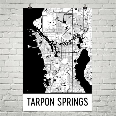 Tarpon Springs Map Tarpon Springs Art Tarpon Springs Print Tarpon